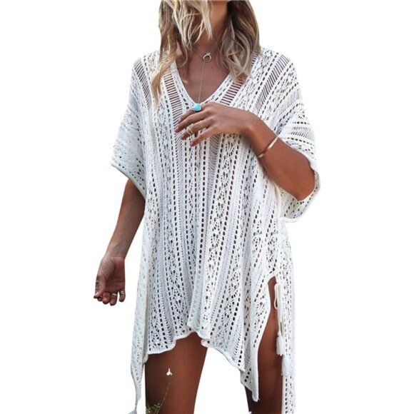 Bathing Suit Cover Up for Beach Pool Swimwear Crochet Dress For Women - Picture 1 of 7
